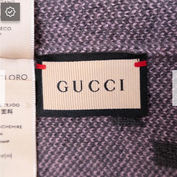 GUCCI Grey & Pink Cashmere Beanie - size M - Picture 3 of 3